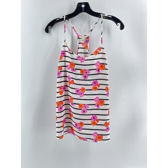 J. Crew Women's Floral Tropical Flower Striped Camisole Top Size 0 Summer - Picture 2 of 11